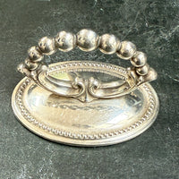 DECORATIVE SILVER FOOD CLOCHE HANDLES