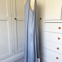 BAMBOO & COTTON SECRET POCKET TWO LAYER LONG DRESS | GREY & WHITE | M|L