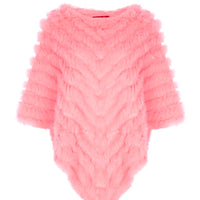 CONEY FUR PONCHO | PINK