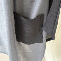 BAMBOO & COTTON SECRET POCKETS TWO LAYER DRESS SHORT | BLACK & SLATE | M|L