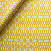 CAMBRIDGE IMPRINT WRAPPING PAPER | PERSEPHONE | MUSTARD & TURQUOISE