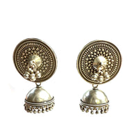 ANTIQUE INDIAN SILVER BEADED JHUMKA EARRINGS