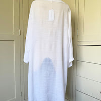 BAMBOO & COTTON BUTTON THROUGH SOPHIA JACKET DRESS | WHITE