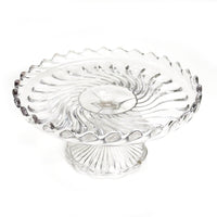 PRESSED GLASS CAKESTAND | SWIRLS