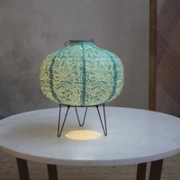 OUTDOOR SOLAR LANTERN PUMPKIN | TEAL