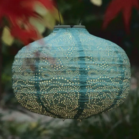 OUTDOOR SOLAR LANTERN PUMPKIN | TEAL