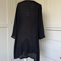 BAMBOO & COTTON TUNIC DRESS | BLACK