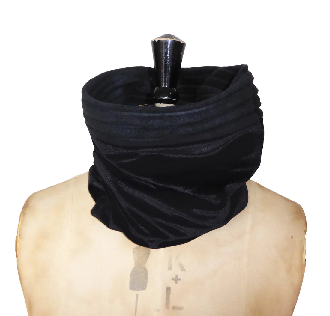 VELVET SNOOD NECKWARMER | BLACK