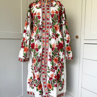KASHMIRI EMBROIDERED SILK COAT | WHITE