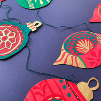 HAND PRINTED BAUBLE GARLAND