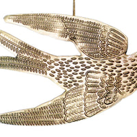 SMALL EMBOSSED ANTIQUE BRASS DOVE