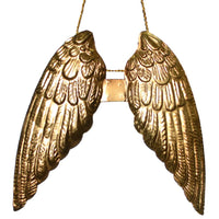 LARGE BRASS ANGEL WINGS DECORATION