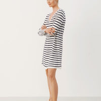 PART TWO ELSABETH DRESS | DARK NAVY STRIPE
