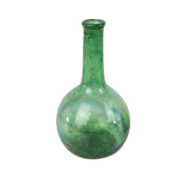 CARNIVAL OF COLOURS RECYCLED GLASS BOTTLE VASE | GREEN