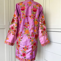 KASHMIRI EMBROIDERED SILK JACKET | PINK