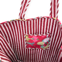 QUILTED VELVET SHOPPER TOTE | RED CACTUS