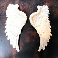 PAIR OF VINTAGE WHITE PLASTER ANGEL WINGS