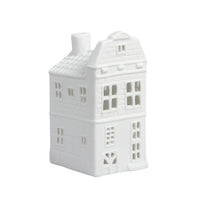 WHITE AMSTERDAM CANAL HOUSE TEALIGHT HOLDER | BLOCK GABLE
