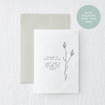 PLANTABLE SEEDED GREETING CARD | RED WINE NEW HOME