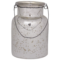 SILVERED HANGING HURRICANE LAMP