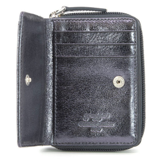 Coach Zip Small Metallic Leather Card Case