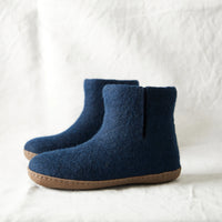 HANDMADE FELT UNISEX SLIPPER BOOT | NAVY BLUE