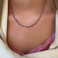 SALUS PINK TOURMALINE GEMSTONE SILVER NECKLACE