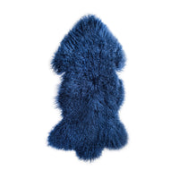TIBETAN SHEEPSKIN RUG CORNSILK BLUE