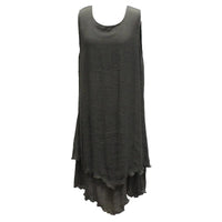BAMBOO & COTTON POINT & FRILL DRESS | BLACK | S|M