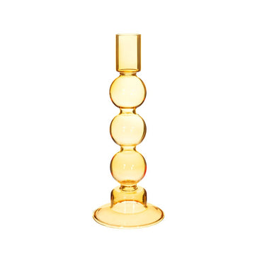 BUBBLE GLASS CANDLE HOLDER | YELLOW