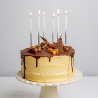 CAKE CANDLES | WHITE & SILVER OMBRE | PACK 16