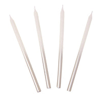 CAKE CANDLES | WHITE & SILVER OMBRE | PACK 16