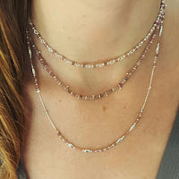 HORUS PINK TOURMALINE GEMSTONE SILVER NECKLACE