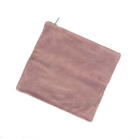 FOLD OVER CLUTCH WITH ZIP | ROSE SUEDE