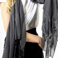 GREY WOOL VOYAGE SCARF
