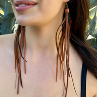 PIRATE FEATHER EARRINGS | RUST