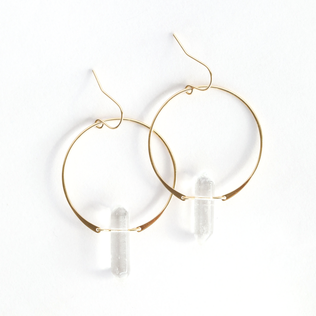 HOOP EARRINGS | CLEAR QUARTZ