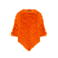 CONEY FUR PONCHO | ORANGE