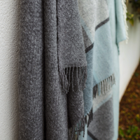 PURE NEW WOOL WAFER THROW | SLATE