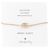 GEMSTONE CARD BRACELET | SMOKEY QUARTZ SILVER