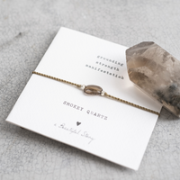 GEMSTONE CARD BRACELET | SMOKEY QUARTZ SILVER