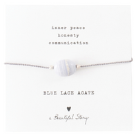 GEMSTONE CARD BRACELET | BLUE LACE AGATE SILVER