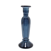 RECYCLED COLOUR GLASS CANDLESTICK 22cm