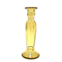 RECYCLED COLOUR GLASS CANDLESTICK 22cm