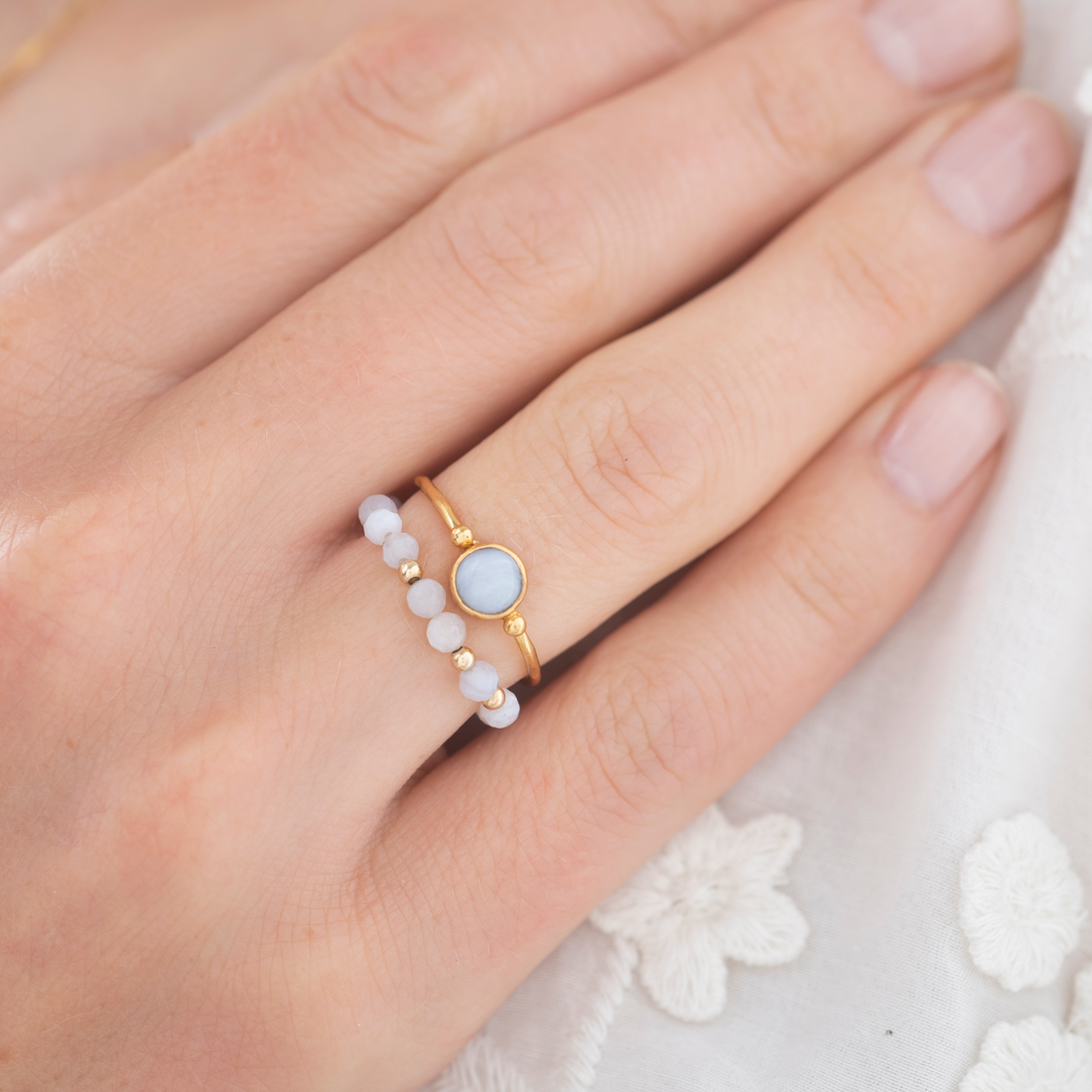 DEDICATED BLUE LACE AGATE RING