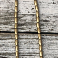 CHANDRA HANDMADE MINIMALIST BRASS BEAD NECKLACE | MEDIUM OVAL