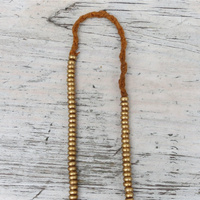 CHANDRA HANDMADE MINIMALIST BRASS BEAD NECKLACE | SMALL OVAL