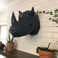 3D PAPERCRAFT WALL ART DIY KIT | RHINO HEAD