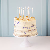 CAKE CANDLES | WHITE & SILVER OMBRE | PACK 16
