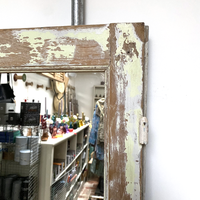 MEDIUM ANTIQUE FRENCH WINDOW DOOR MIRROR | PAIR
